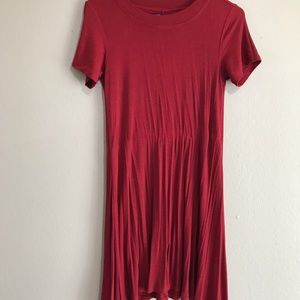 Red scoop neck tunic